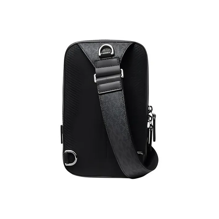 MICHAEL KORS Hudson Coated Canvas One Shoulder Sling Bag Men's Black-1