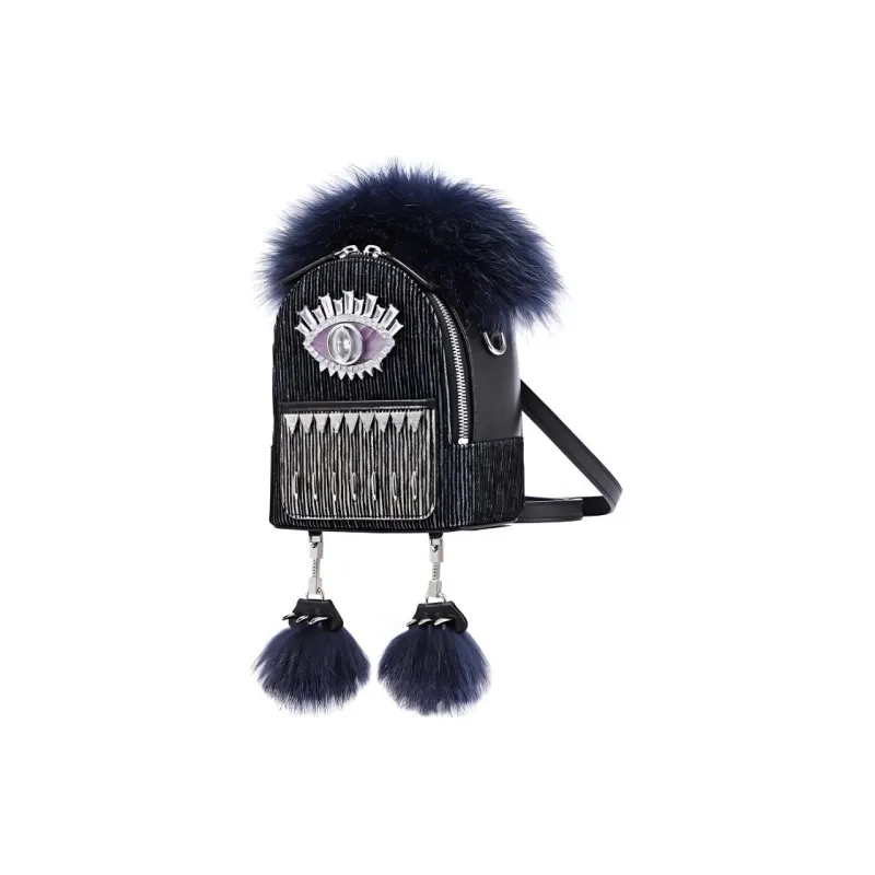 FION Sheepskin Artificial Leather Backpack Regular Women's Multicolor-3