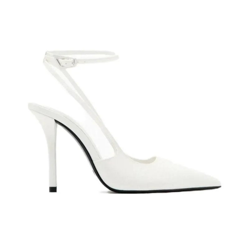 ZARA Trf Slim Heel High Heels Women's White-1