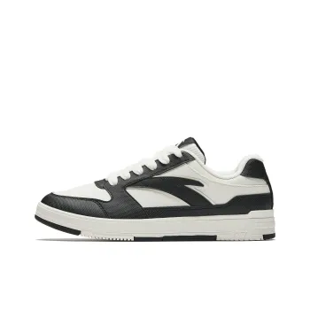 ANTA Skateboard Shoes Men Low Top Ivory White/Basic Black