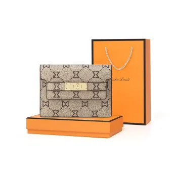 MashaLanti PVC And Synthetic Leather Money Clip Coin Purses Wallets Women's Coffee With Pink/Brown With Apricot