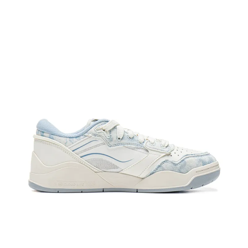 LINING Moon White 3 Skateboard Shoes Women's Low Top White, Blue-1