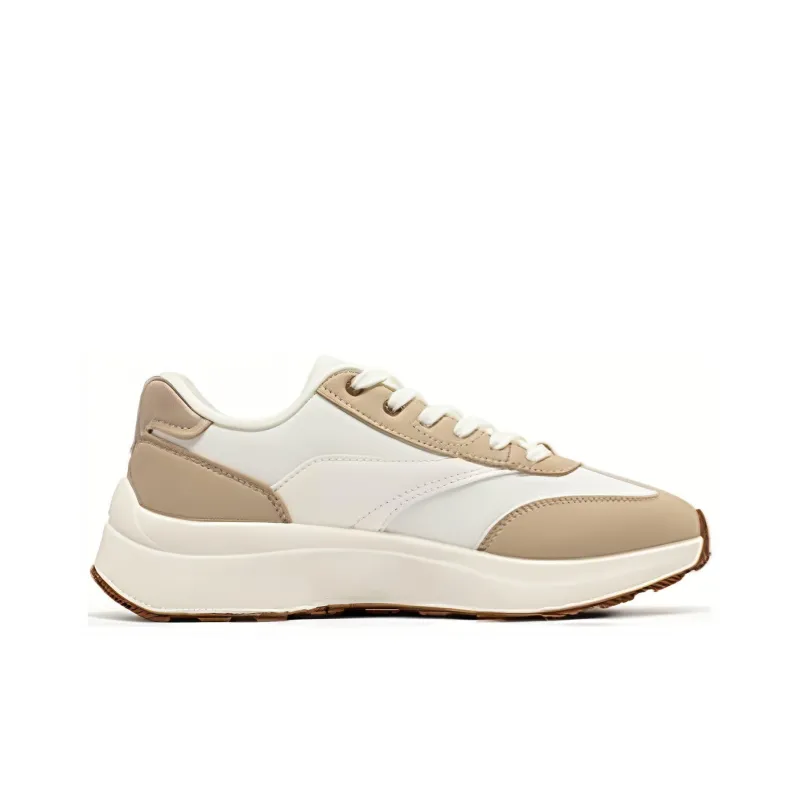 361° Anti Slip Wear Resistant Low Top Running Shoes Women's White Umber-1