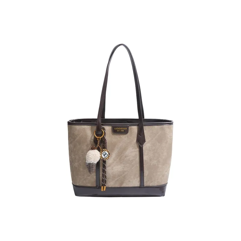 BAODIDAISHU PU Tote Bag Shopping Bag Shoulder Bags Women's Khaki Black/Red/Coffee-0