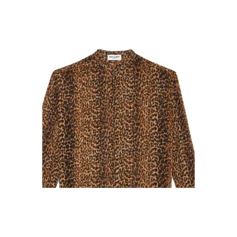 SAINT LAURENT Leopard Print Sheer Shirt-1