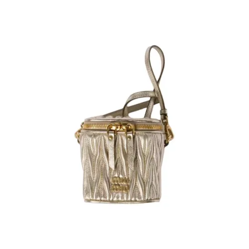 MIU MIU Lambskin Crossbody Bag Mini Women's Hematite Yellow