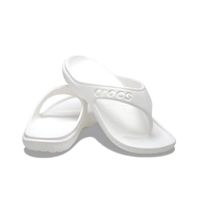 Crocs Baya Minimalistic Casual Flip Flops White-4