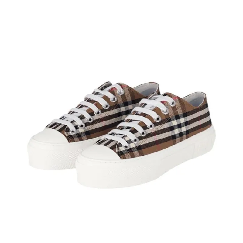 Burberry Low Top Canvas Shoes Women's Brown-2