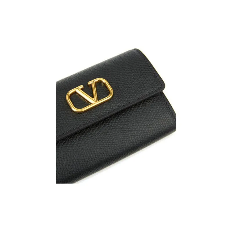 Valentino Calfskin Wallet Women's Black-3