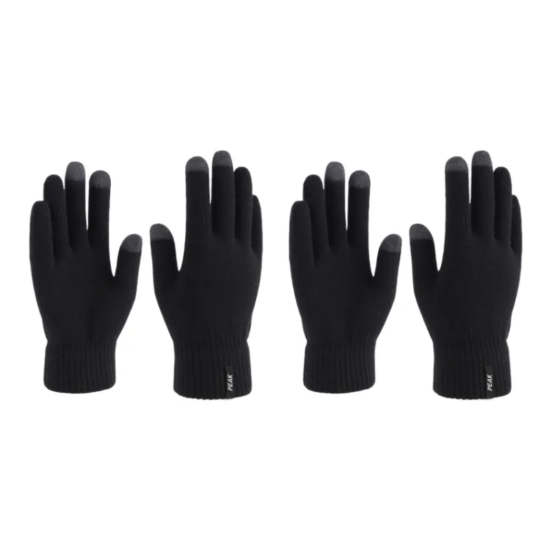 PEAK Acrylic Knit Gloves Unisex Black-3