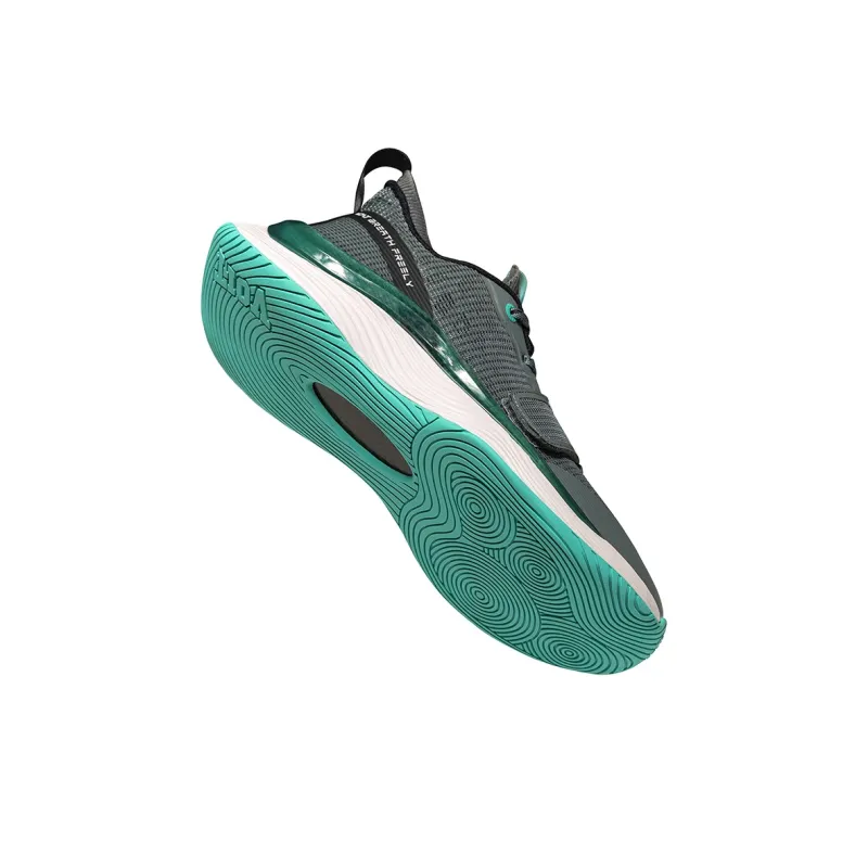 VOIT Cushioning, Slip Resistant, And Abrasion Resistant Low Top Basketball Shoes Unisex Dark Gray/Green-5