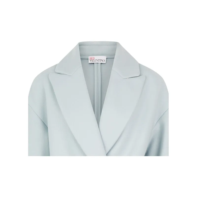 RED VALENTINO Velvet feel Coat Women's Light Blue-2