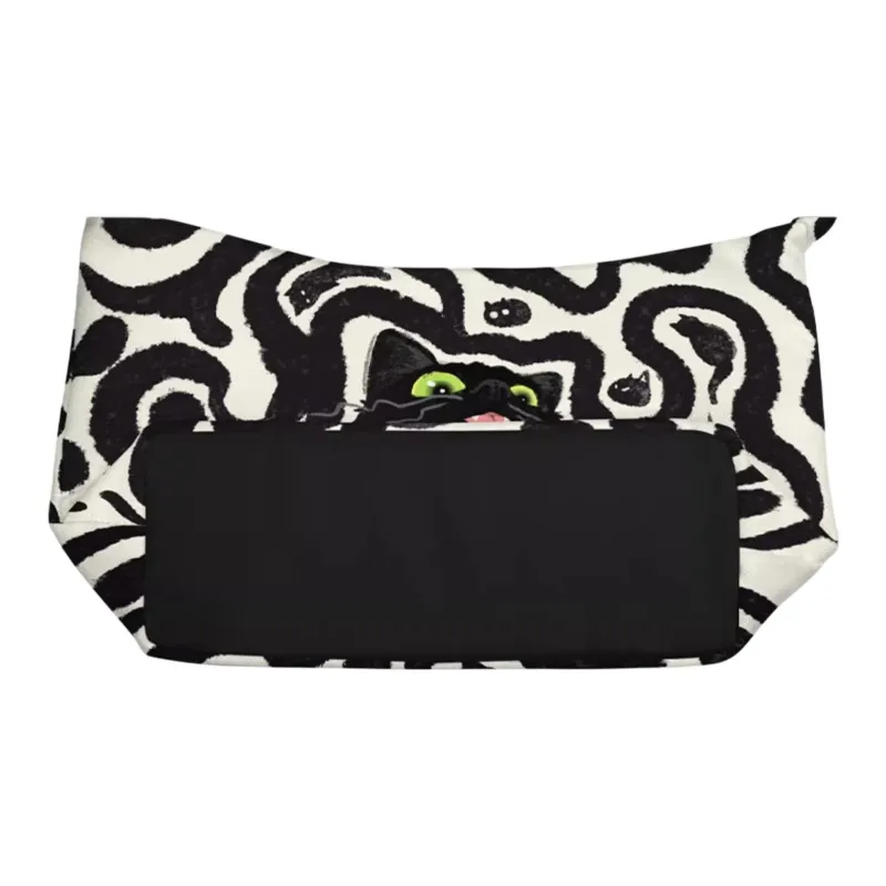 AOSONG Velvet Cotton Technical Fabric Shoulder Bag Small Size Large Size Unisex Pippy Little Black-2
