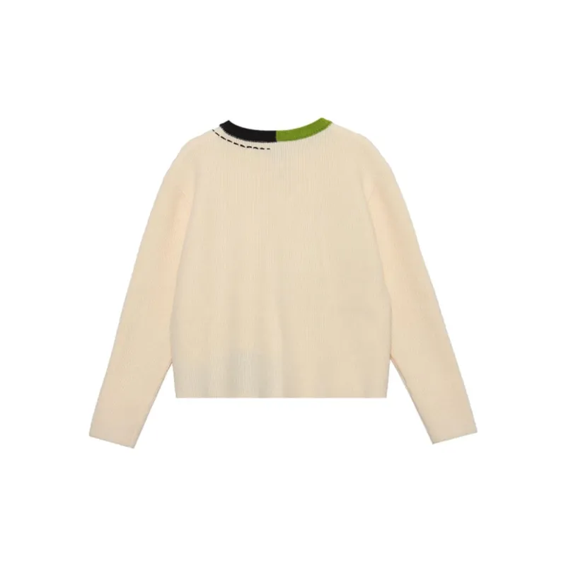 MUGUOGUOMU Sweater Women's Cream Yellow-0