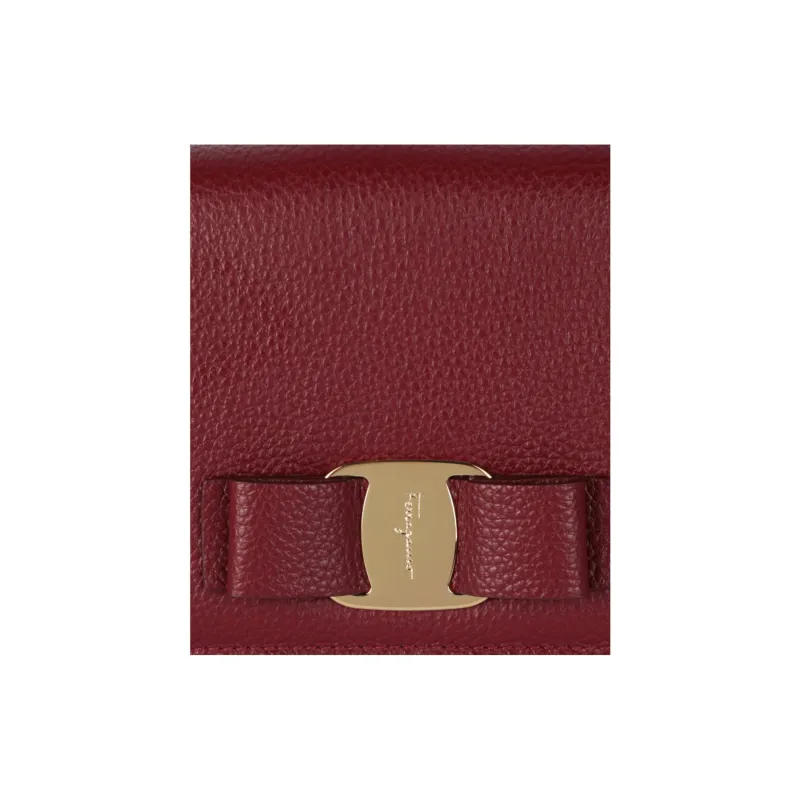 FERRAGAMO Leather Shoulder Bag, Crossbody Bag Women's Burgundy-5