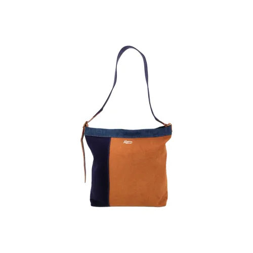 Alternative Country Washable Canvas Bag, Shoulder Bag Unisex Brown & Dark Blue