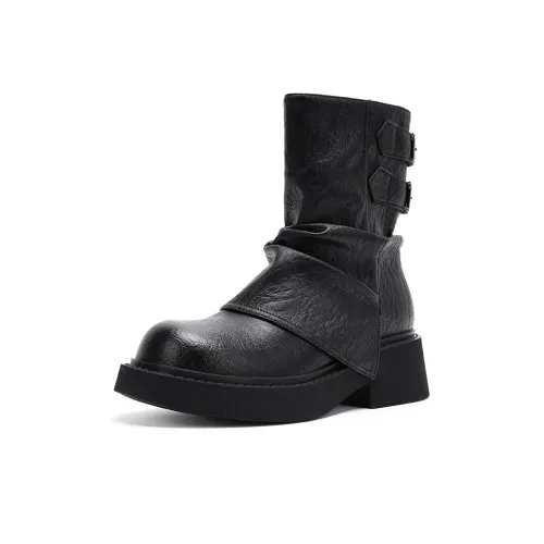 HUANAI Ankle Boots Women's Black/Brown