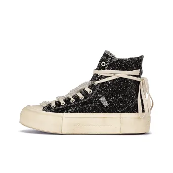 MATNUT Black, High Top, Distressed Skateboard Shoes With Platform Height Increasing