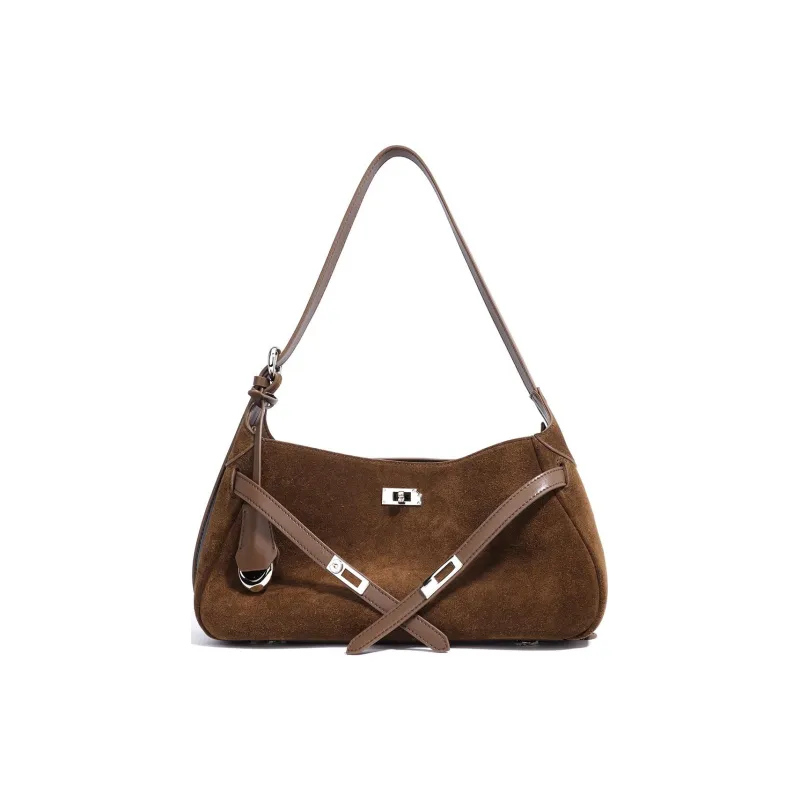 COURONNE Cow Leather Handbag, Shoulder Bag Large Size Women's Blueberry Purple-9
