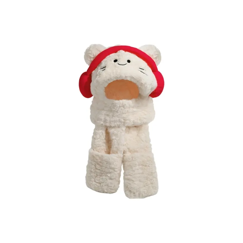 FREE RABBITⅡ Fall And Winter Warm Cold Resistant Ear Protecting Hooded Scarf Hoods & Plush Hats Unisex-2