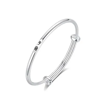 Children's Drawings S999 Fine Silver Bangles Women's