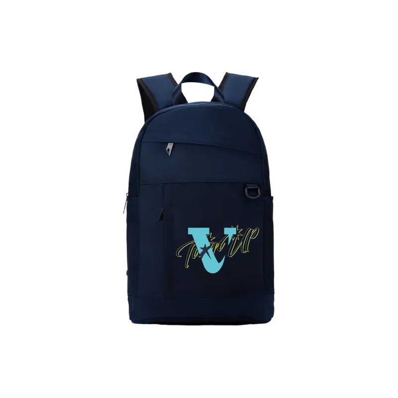TURN UP Polyester Student Backpack Regular Unisex Dark Blue-0