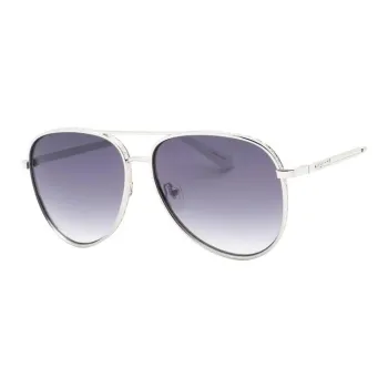 GUESS Acetate, Plastic, Metal Aviator Sunglasses Women's White