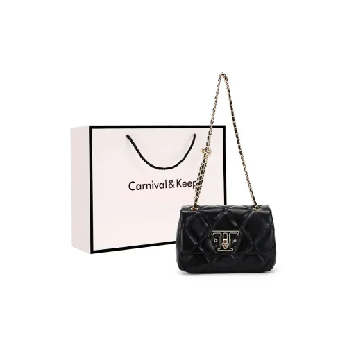 Carnival Keep Top Grain Cow Leather Small Square Bag Crossbody Bag Shoulder Bag Shoulder Bag Regular Women's Black