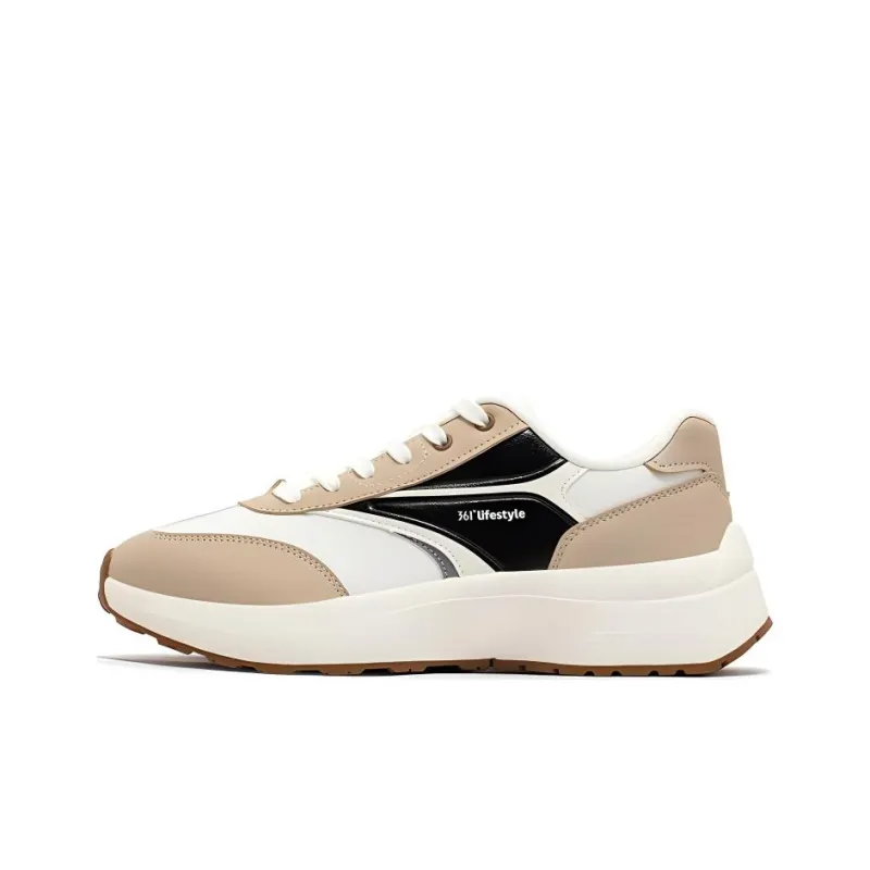 361° Anti Slip Wear Resistant Low Top Running Shoes Women's White Umber-0
