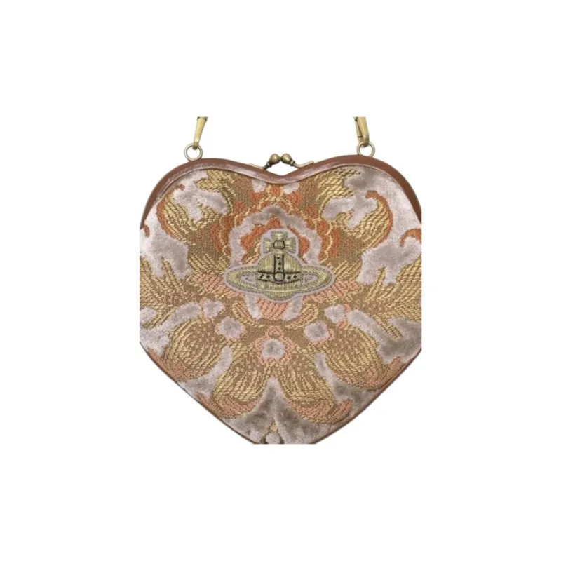 Vivienne Westwood Cotton Blend Heart Shaped Bag Shoulder Bag Women's Brown & Multicolor-2