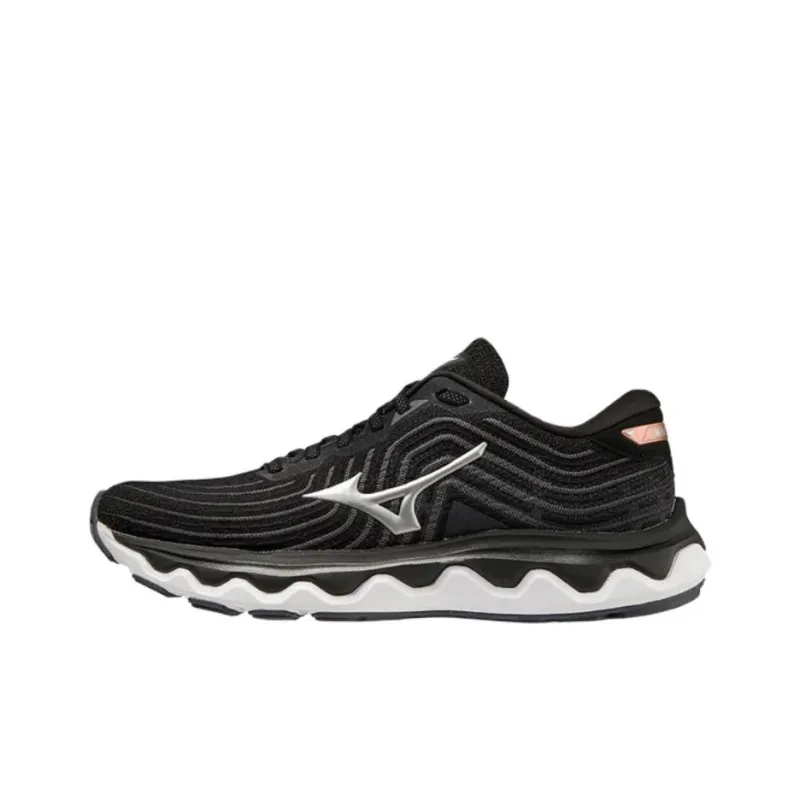 Mizuno Wave Horizon 6 Wear-resistant And Lightweight Low-Top Running Shoes Women's Black Loose Fit-0