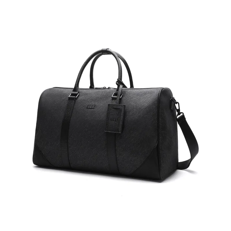 ELLE HOMME Fabric, Synthetic Leather Travel Bag Men's Gray-1
