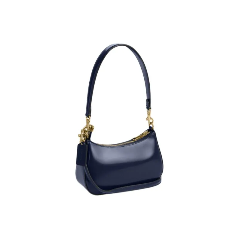 COACH Teri Cow Leather Portable Crossbody Bag, Shoulder Bag Mini Women's Marine Blue-1