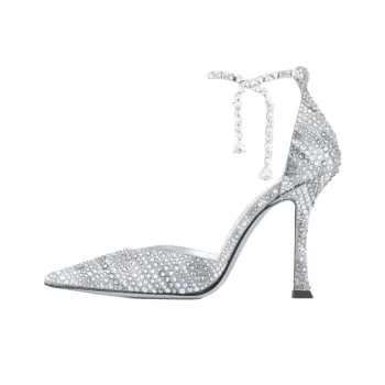 Jimmy Choo Stevie Slim Heel High Heels 10cm Women's Silver