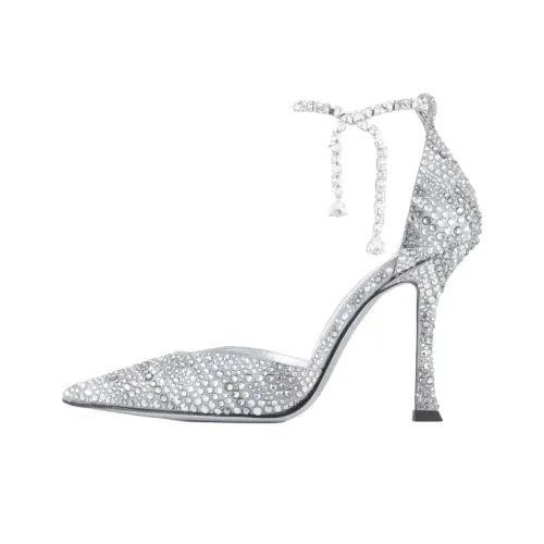 Jimmy Choo Stevie Slim Heel High Heels 10cm Women's Silver