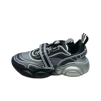 MOSCHINO Low Top Casual Shoes Women's Black Silver