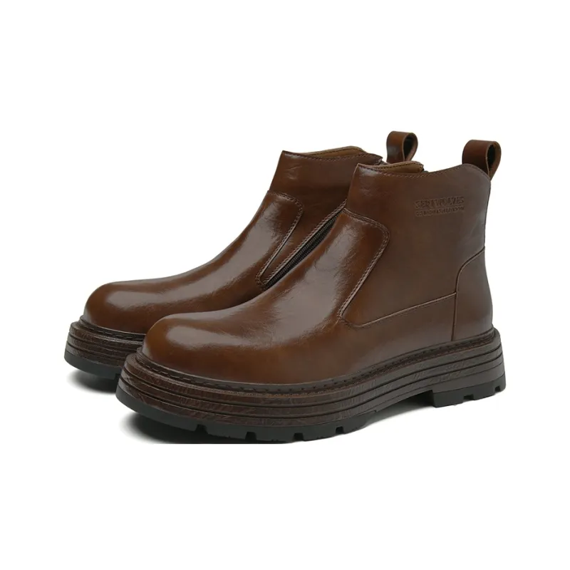SEPTWOLVES Ankle Boots Men Red Brown/Black-2