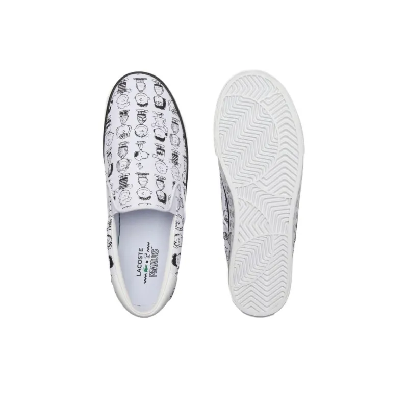 LACOSTE Low Top Skateboard Shoes Men's White-4