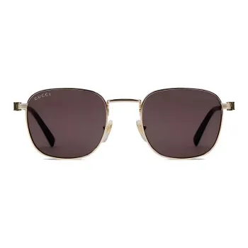 GUCCI Metal Round Sunglasses Unisex Gold