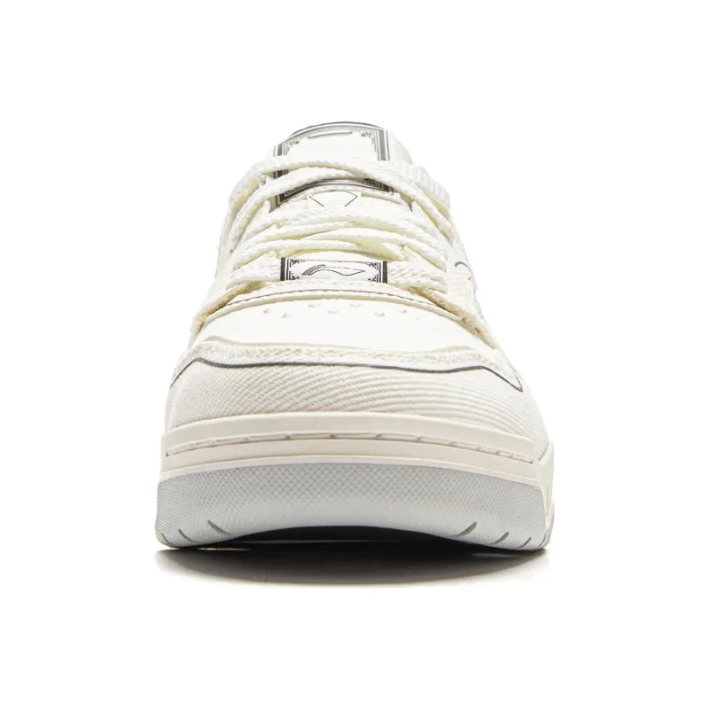 LiNing Moon White 3 Slip Resistant Cushioning Abrasion Resistant Low Top Skateboard Shoes Men's Champagne White-4