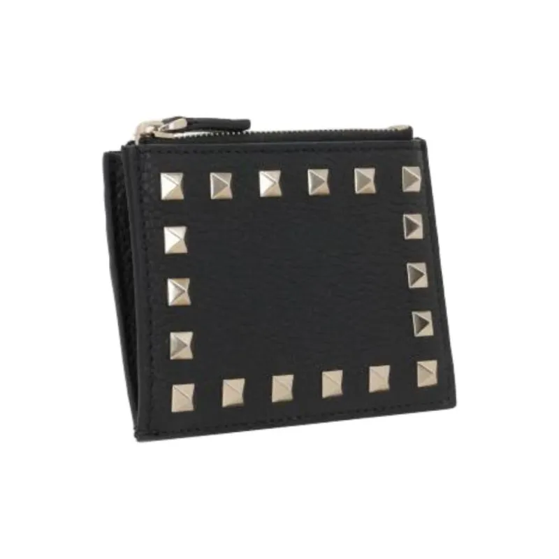 Valentino Calfskin Card Holder Women's Black-1