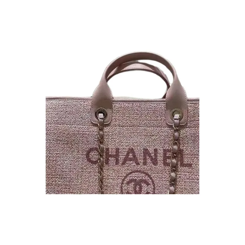 CHANEL Cotton Tote Bag, Shopping Bag, Portable Crossbody Bag, Shoulder Bag Women's Light Pink-2