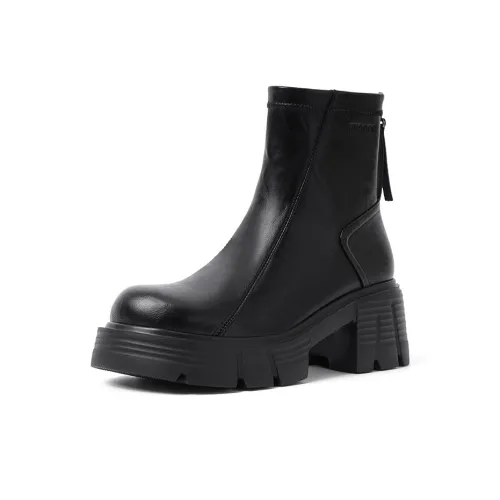 HUANAI Ankle Boots Women's Black/Brown