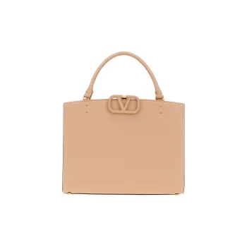 Valentino GARAVANI Calfskin Tote Bag, Shopping Bag, Handbag Women's Light Umber