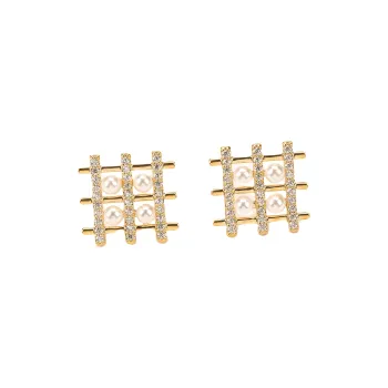 Vegetarian Faux Pearl Stud Earrings Women's