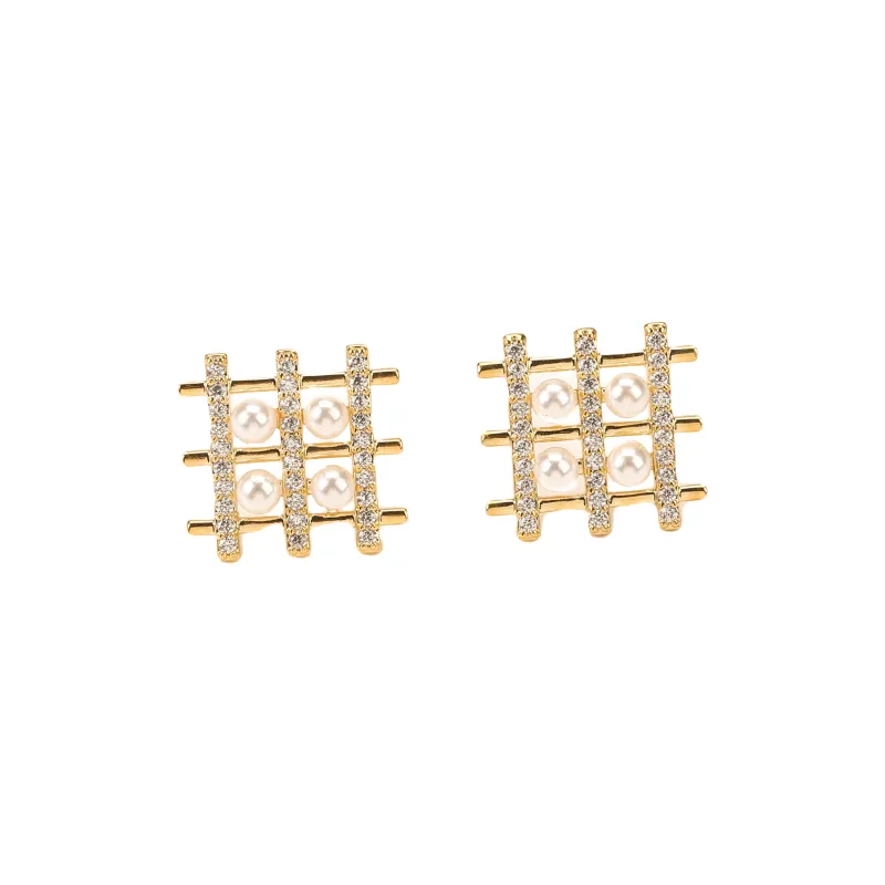 Vegetarian Faux Pearl Stud Earrings Women's-0