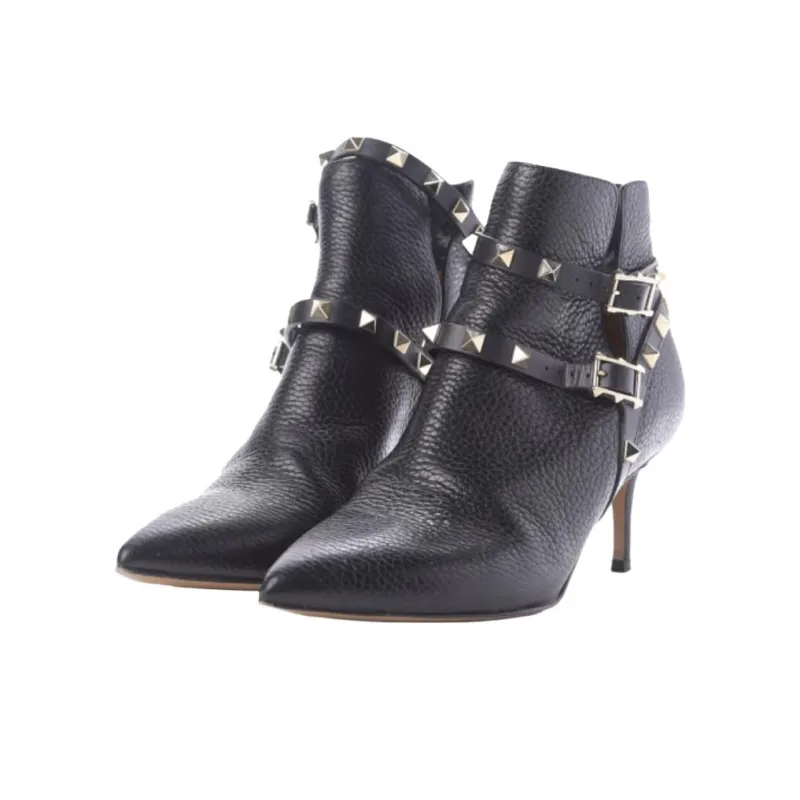 Valentino Rockstud Ankle Boots 5.7cm Women's Black-2