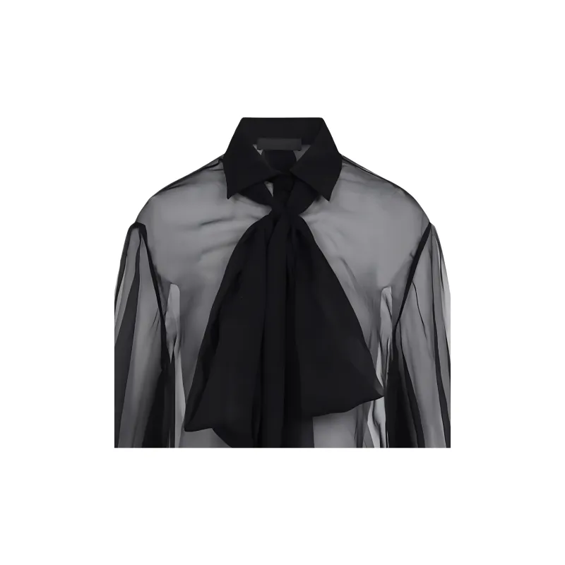 Valentino Scarf Detailed Long Sleeved Shirt-3