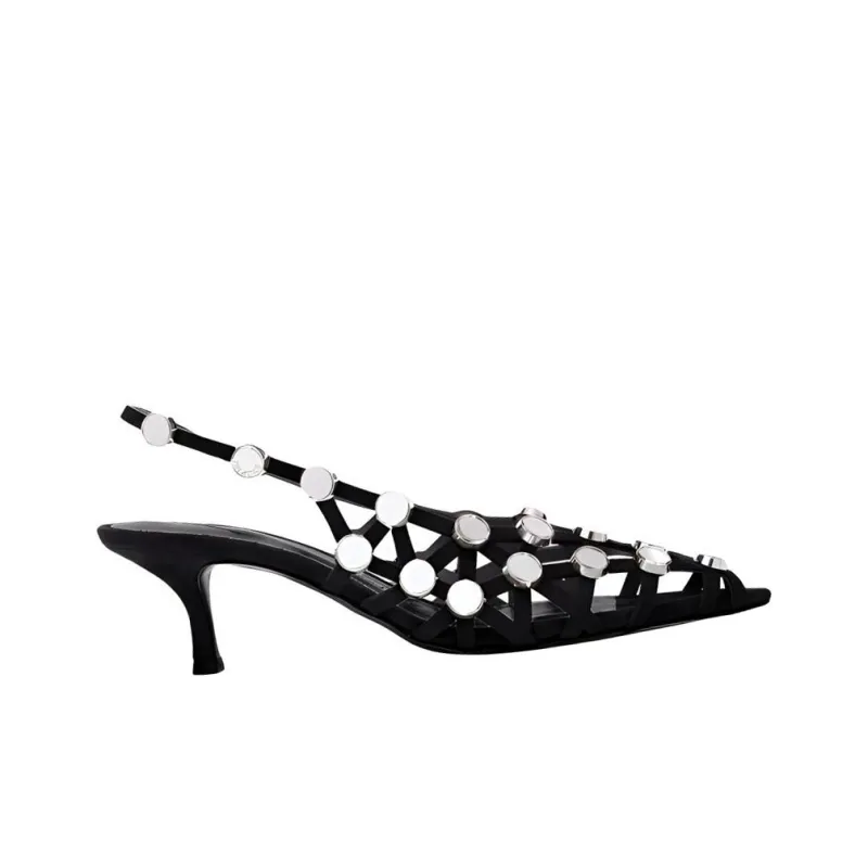 The Attico Grid Slingback Pumps-1