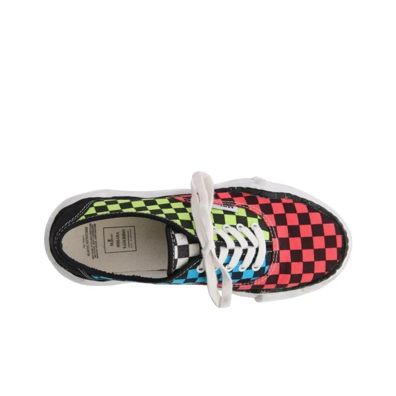 MIHARA YASUHIRO Baker Low Top Canvas Shoes Men's Red Green-2